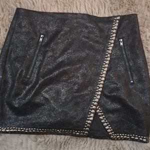 Bebe Black Mini Skirt Studded Trim